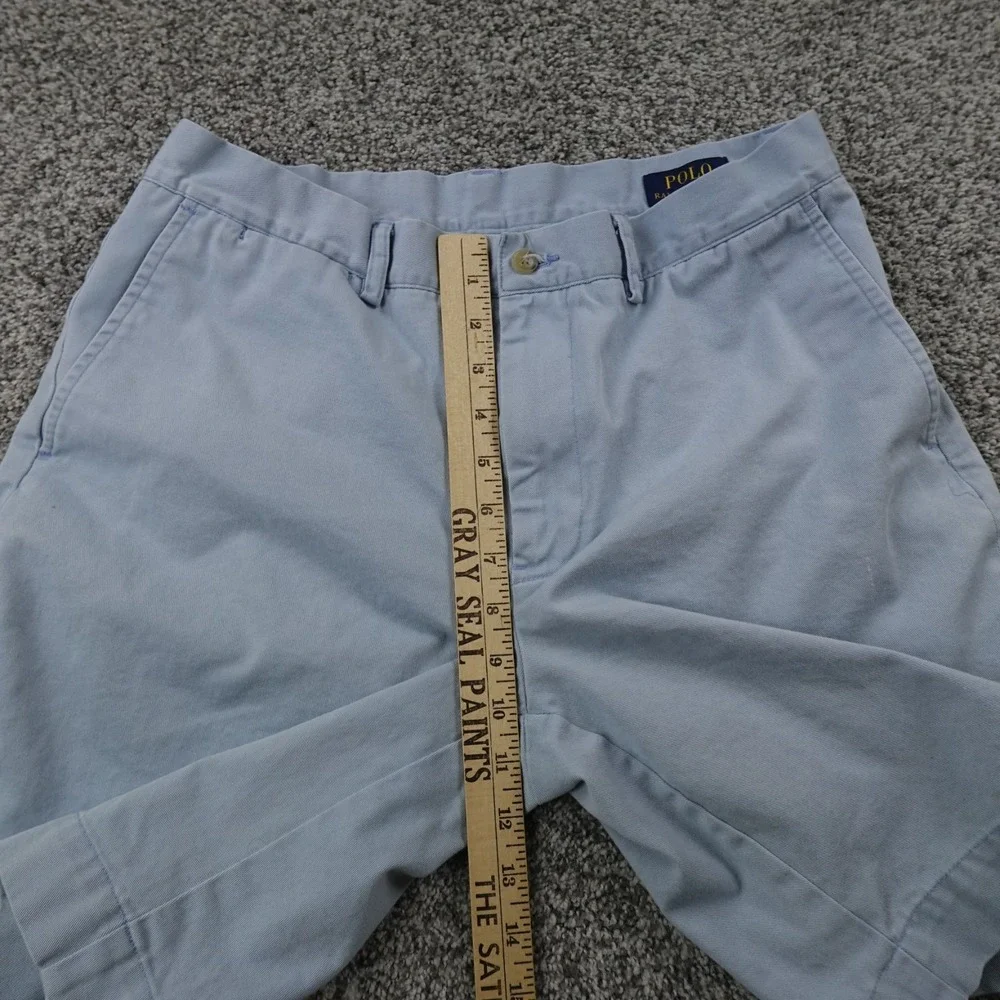 Polo Ralph Lauren Shorts Mens 32 Blue Chino Bermuda Casual Preppy Dad Flat Front